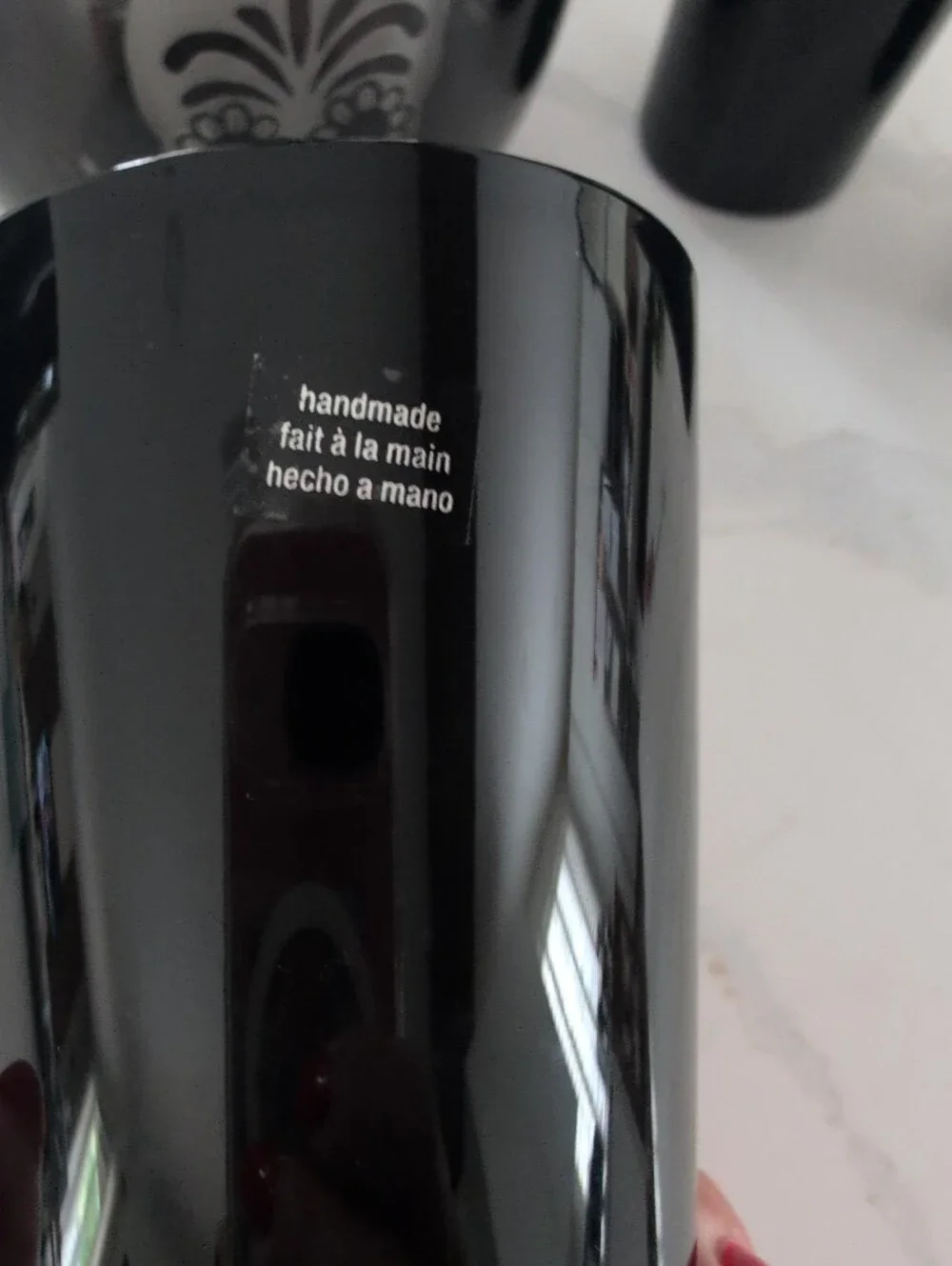 Crate&Barrel Black Glass Decanter Set